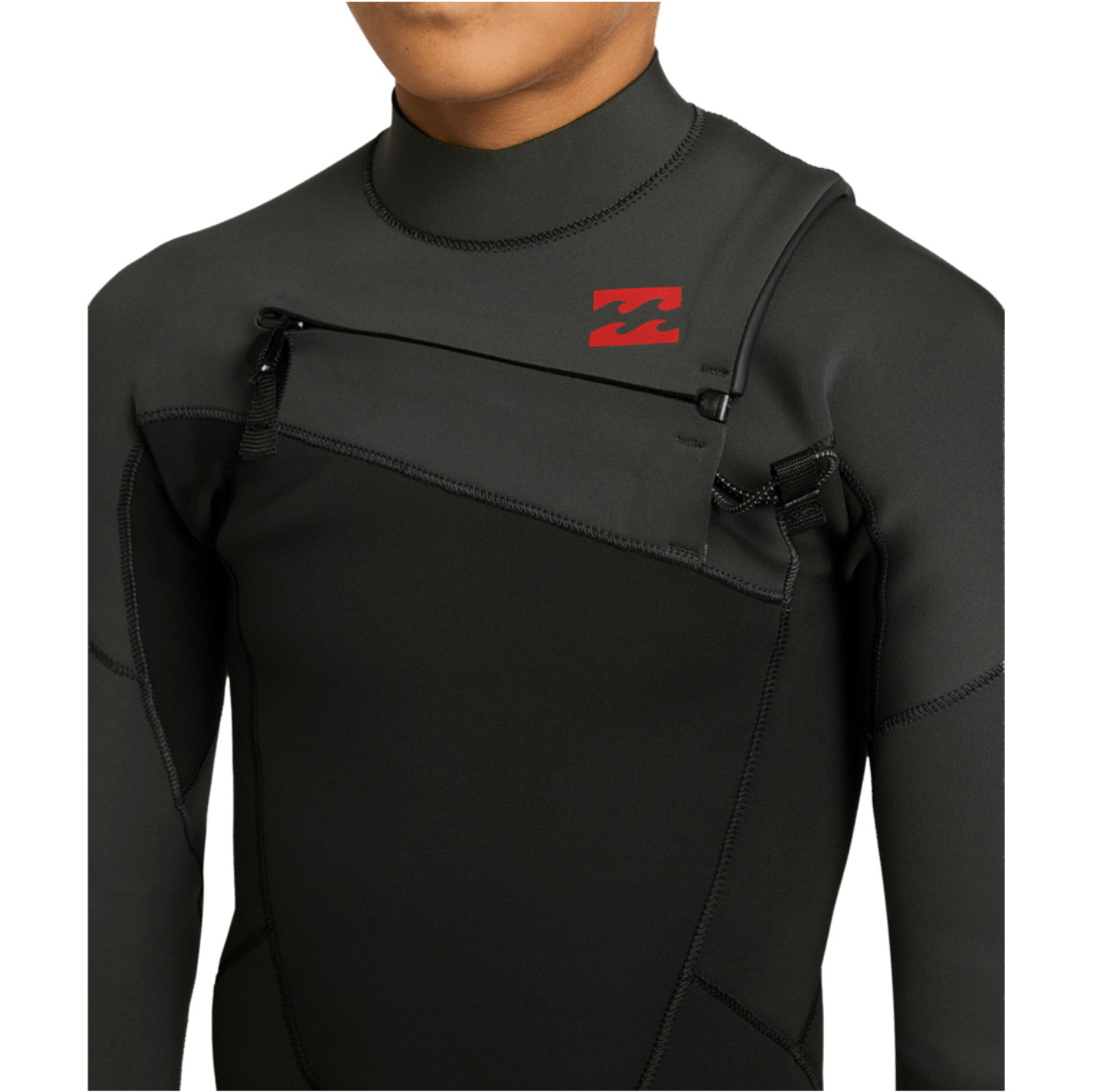 2026 Billabong Junior Absolute Ultra 4/3mm Chest Zip Wetsuit ABBW100166 - Tar Black